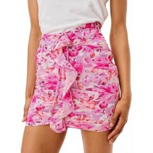 For Love And Lemons Pink Floral Mini Skirt